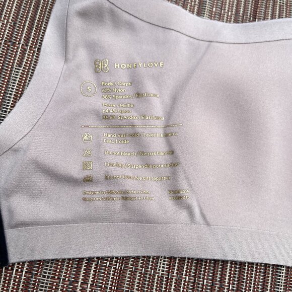 HONEYLOVE Bra S Small Crossover Wireless Adjustable Strap Padded Vamp Black - Picture 3 of 3